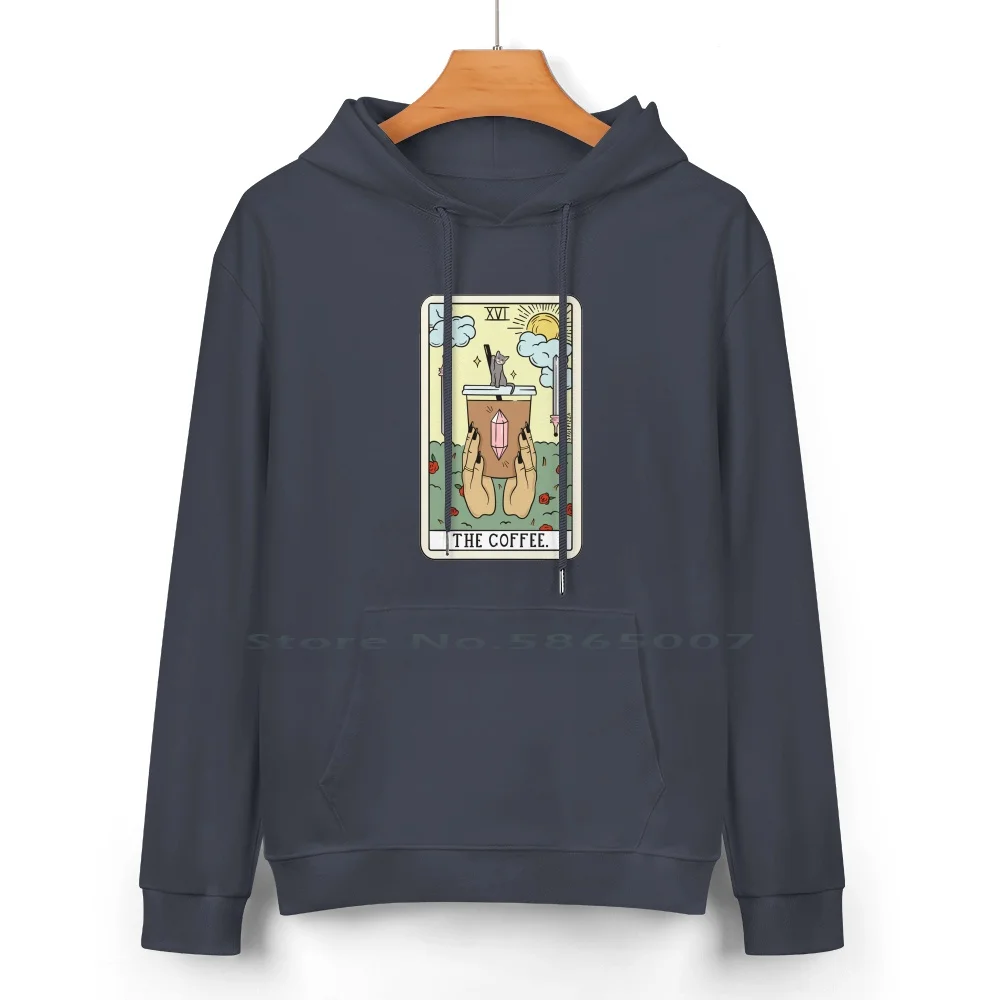 Koffie Lezen (Licht) Puur Katoenen Hoodie Trui 24 Kleuren Sagepizza Tarot Cat Schattige Handen Fortuin Koffie Toekomst 100% Katoen