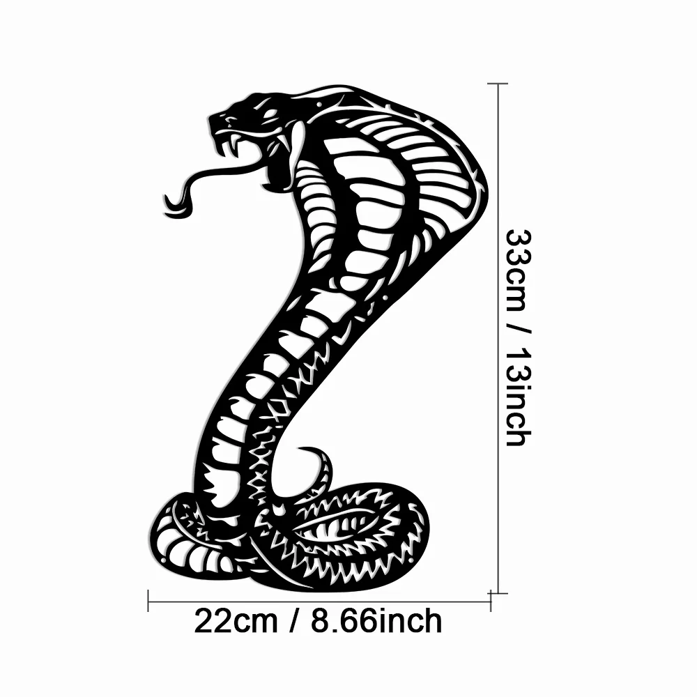 Cobra Snake Wall Art Sign Metal Serpent Silhouette Interior Hanging Living Room Man Cave Decoration Home Decor