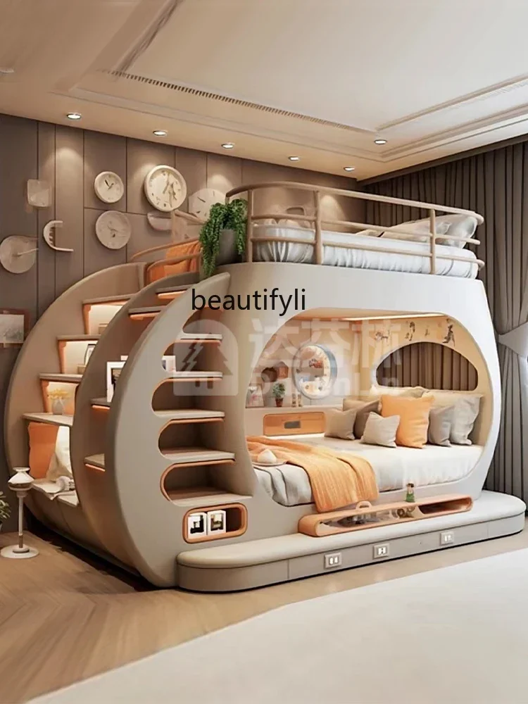 Teenagers Whole House Custom Furniture Tree House under the Bed Bunk Bed High and Low Personality Bed with Light Effect