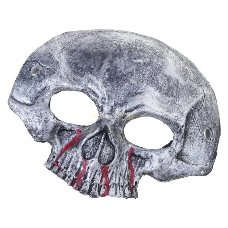31BF – demi-masque crâne d'halloween, masque squelette moussant en Pu, fête carnaval pâques