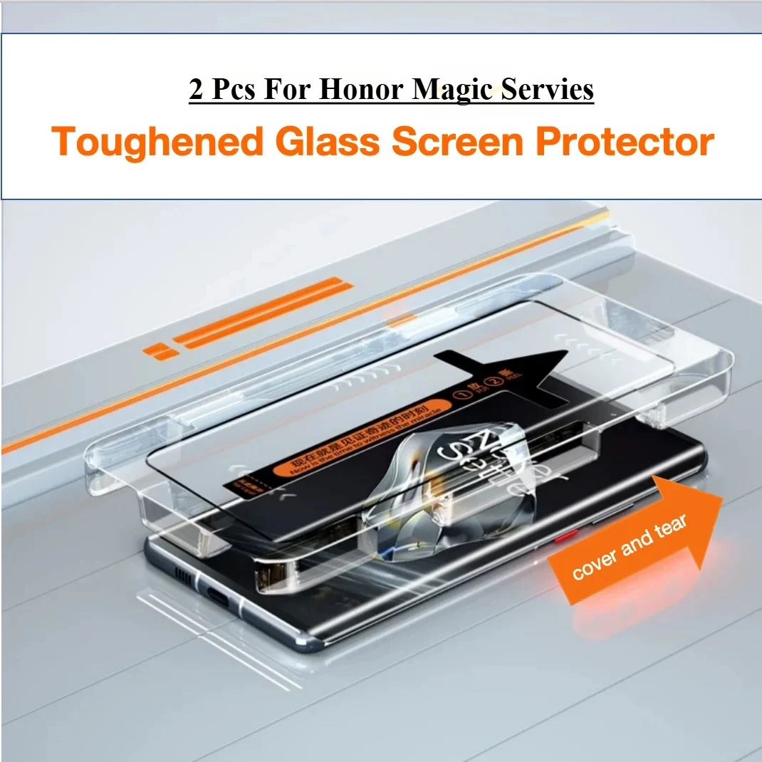 2 Stück für Honor Magic 7 Pro/6 Pro/5 Pro/4 Pro/3 Pro/6 5 7 Lite Gehärtetes Glas Displayschutzfolie mit Montage-Kit