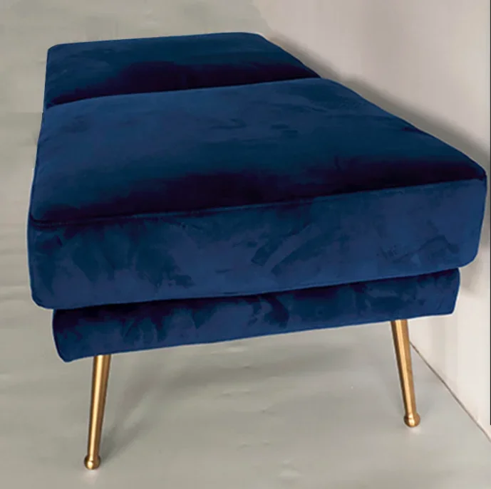 Velvet living room lounge chair with metal frame