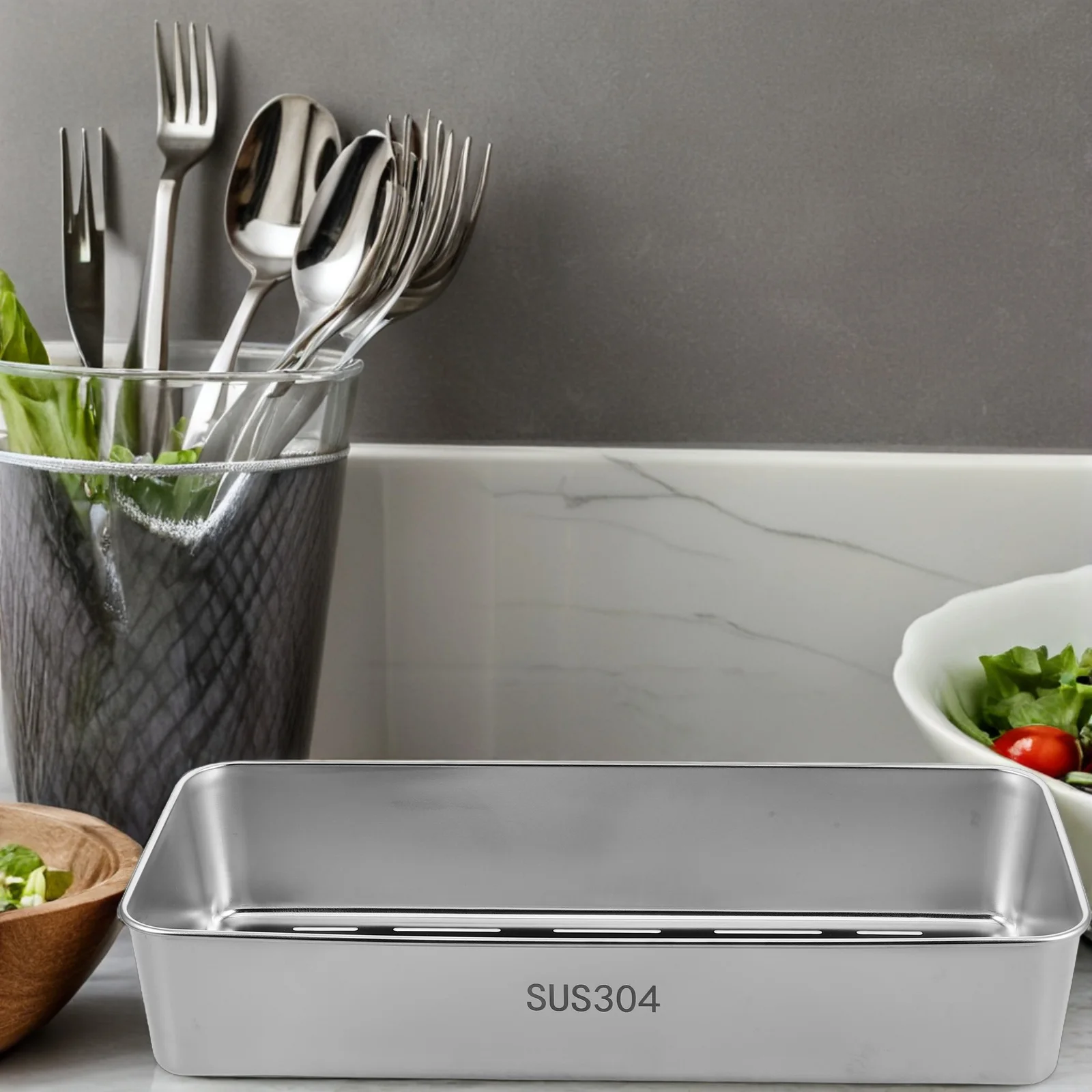 

Stainless Steel Chopsticks Basket Stand Dish Drainer Silver Bucket Storage Rack