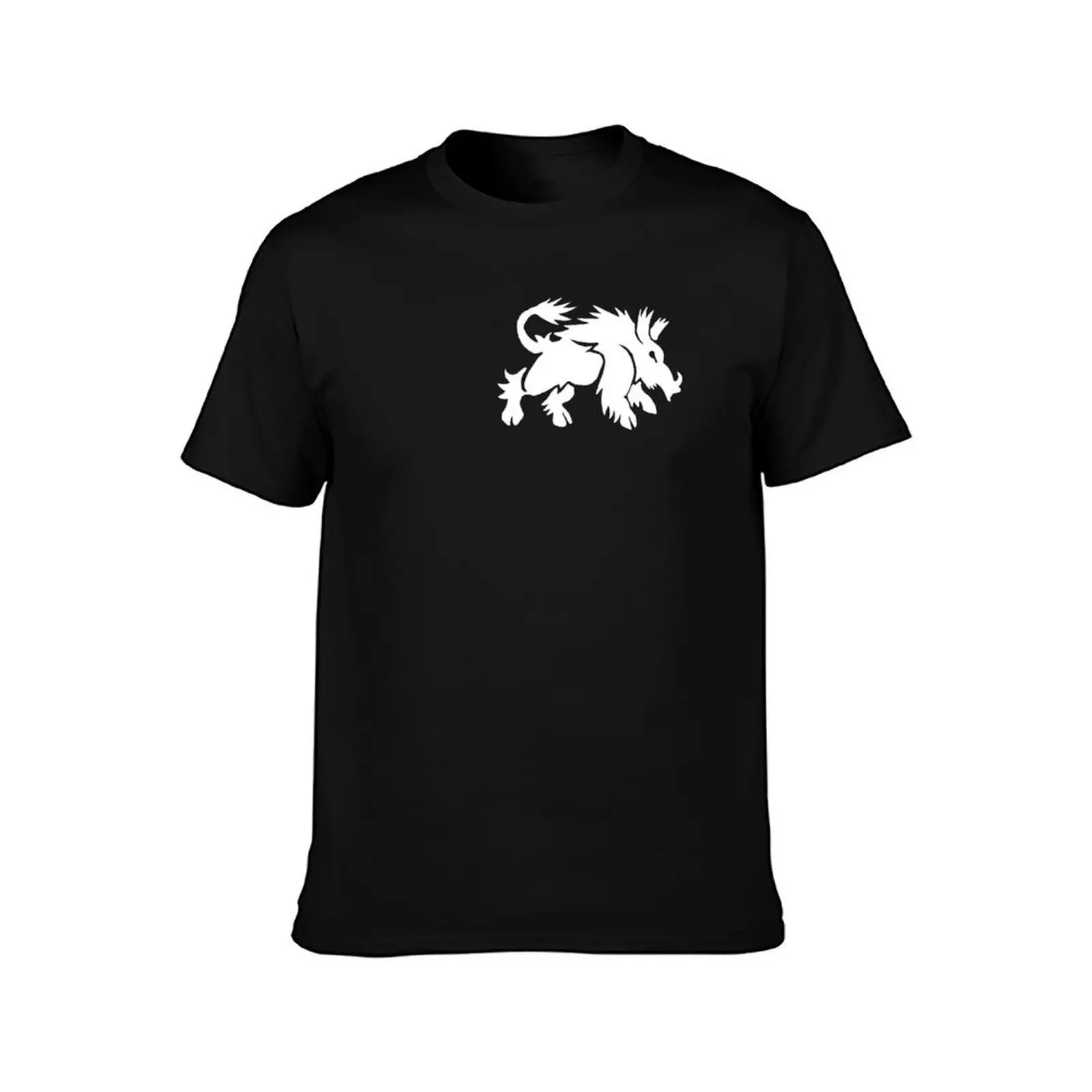 White Boar Emblem T-Shirt Summer Casual Cotton Tee Oversized Streetwear Tops Vintage Graphic Print Loose Fit Short Sleeve