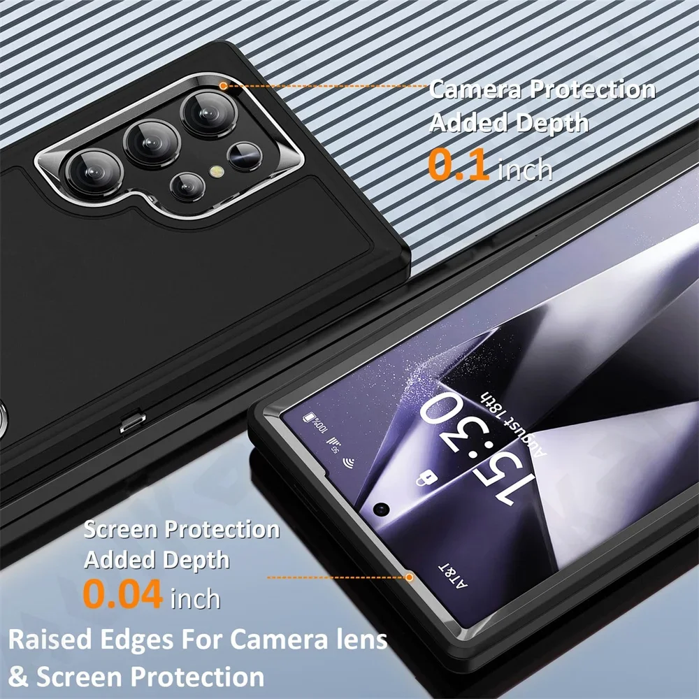 Case For Samsung Galaxy S24 S23 FE Ultra Plus S25 A54 A53 A14 A15 4G 5G Heavy Duty Rugged Protective with Kickstand Cover