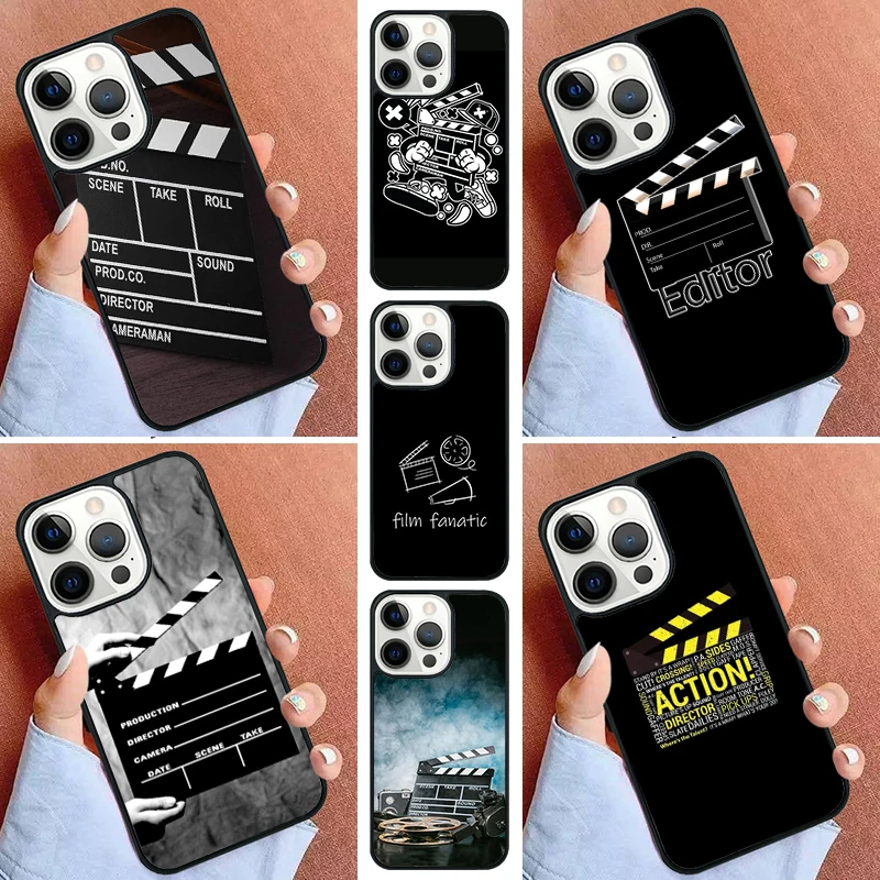 Film Movie Director Clapper Board Phone Case For iPhone 16 15 14 Pro Max 11 13 12 Mini Max SE 2020 6S 7 8 Plus Cover Capa