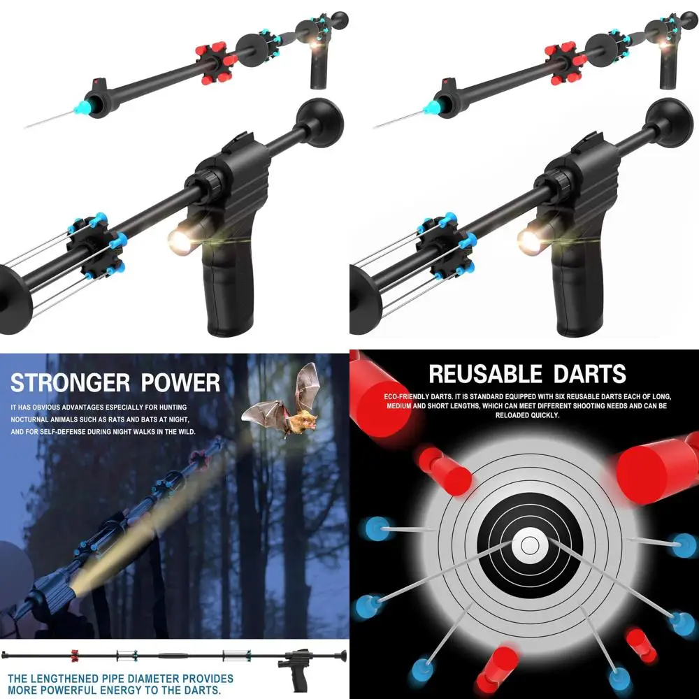 

Adult 40 Caliber Blowgun with Ergonomic Grip, Reusable Darts, Fiber Optic Sight, and Portable Case for Hunting