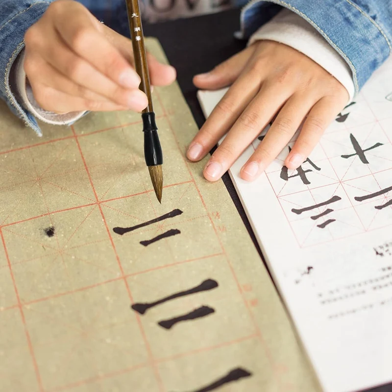 Juego de pinceles de caligrafía china, 18 piezas, con papel de escritura, soporte para pinceles enrollables, Shanlian, Hubi, pincel de escritura, Kanji