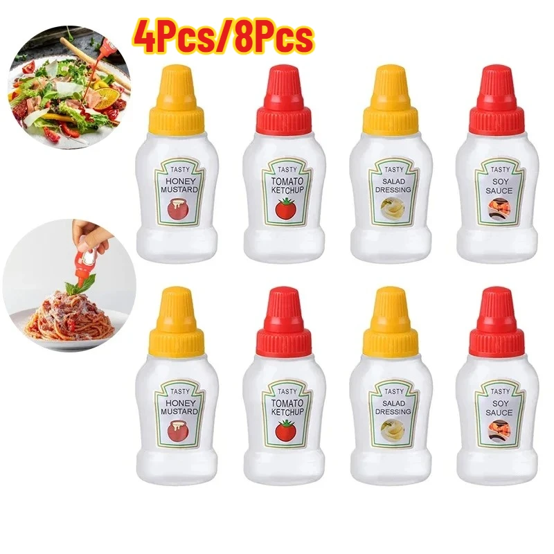 25ml Mini Condiment Squeeze Bottles Leakproof Portable Sauce Dispenser for BBQ Camping Cooking Oil Ketchup Soy Sauce Salad