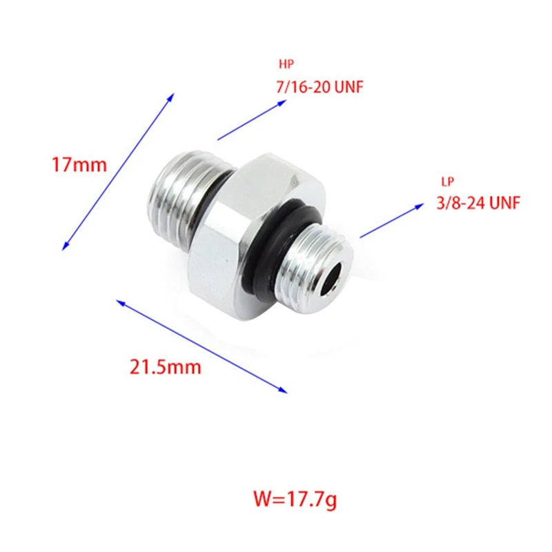 7/16-20UNF To 3/8-24UNF Chrome Plated Copper Diving Adapter Diving Computer Watch High And Low Pressure Adapter