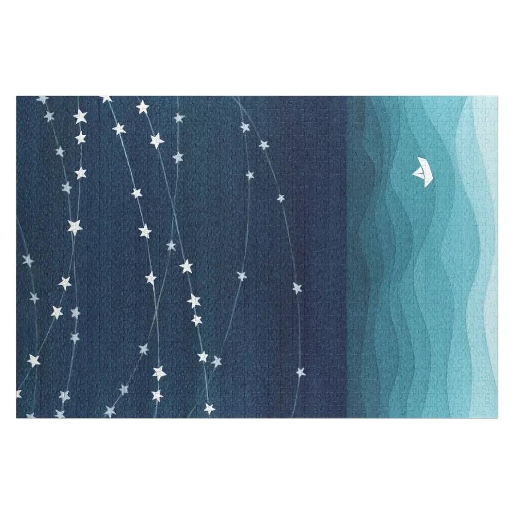 

Garland of stars, teal ocean Jigsaw Puzzle Custom Photo Customized Picture Jigsaw Custom Puzzle