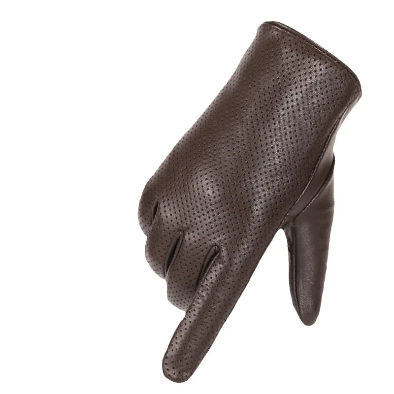 Gants fins en cuir véritable pour hommes, réparation des mains chaudes, conduite et vélo, écran tactile, première couche, mode punchin, automne et hiver