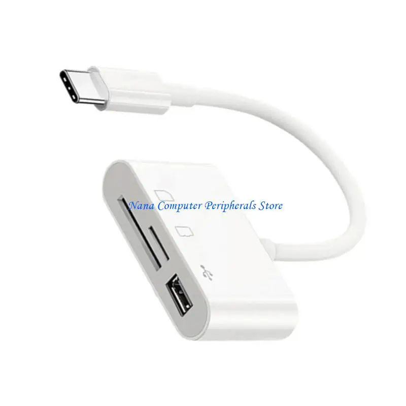 

F68C USB C to Memory Card Reader USB Camera Card Reader OTG Adapter Compatible for Smartphones Laptop PC Camera Connection