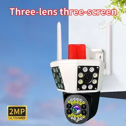 6MP UHD Hopeway APP Triple Lens PTZ IP Dome Camera AI rilevamento umanoide Full Color Security CCTV Intercom Baby Monitor