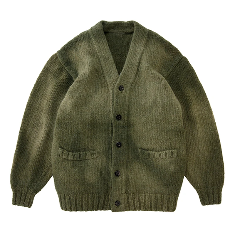 

2025 VISVIM 0021 19AW SELMER LONG CARDIGAN Tie-dye wool sweater cardigan sweater jacket