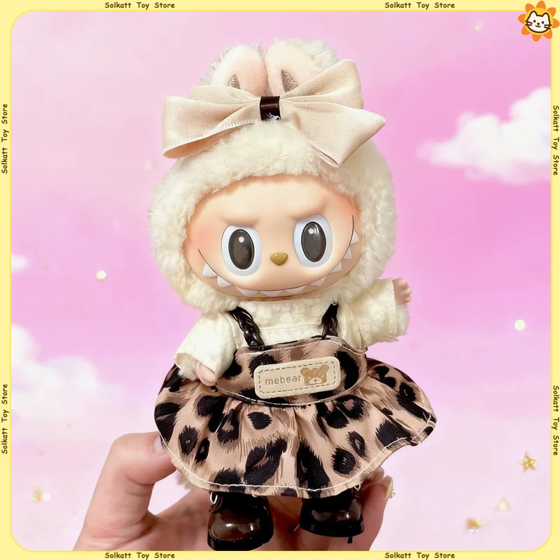 

Only Clothes For Labubu Dolls Trendy Clothing Overalls Cute Cat Bees Beauty Dress Soft Fabric Outfit Change Fashionable 17cm
