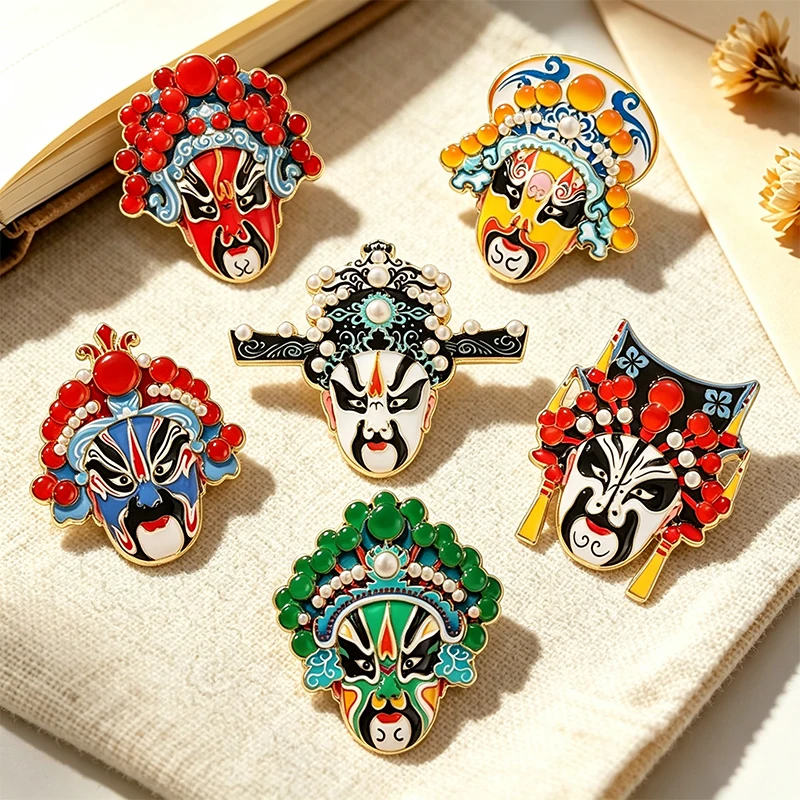 Lovely Operal Face Pins 6-style Women Men Character Enamel Metal Brooch Pin On Clothes Bags Badge Fashion Accessories Gifts