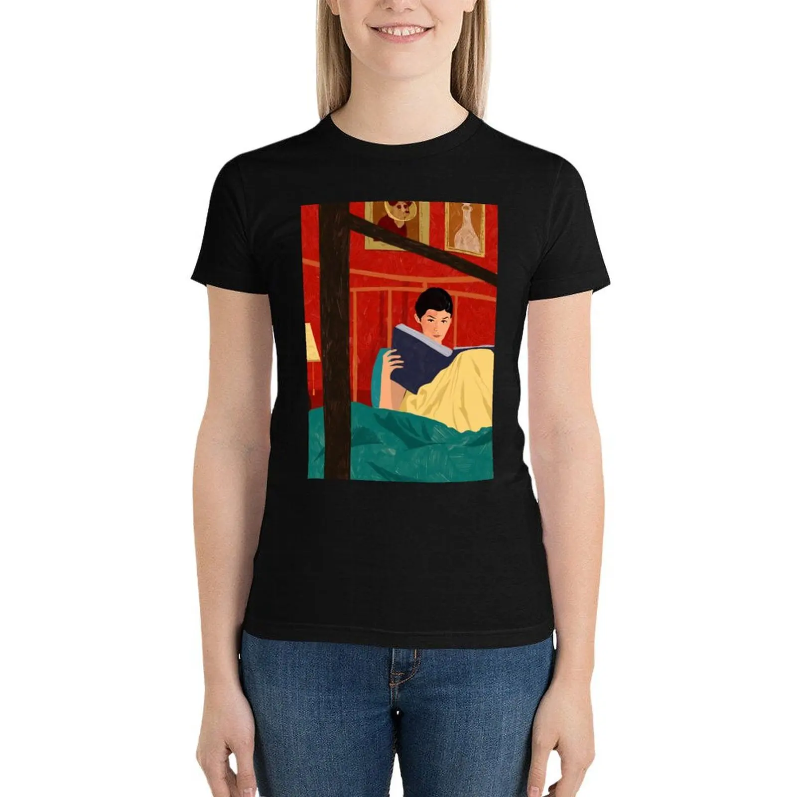 Amelie Poulain - Movie Illustration T-Shirt summer top funny female clothes for woman