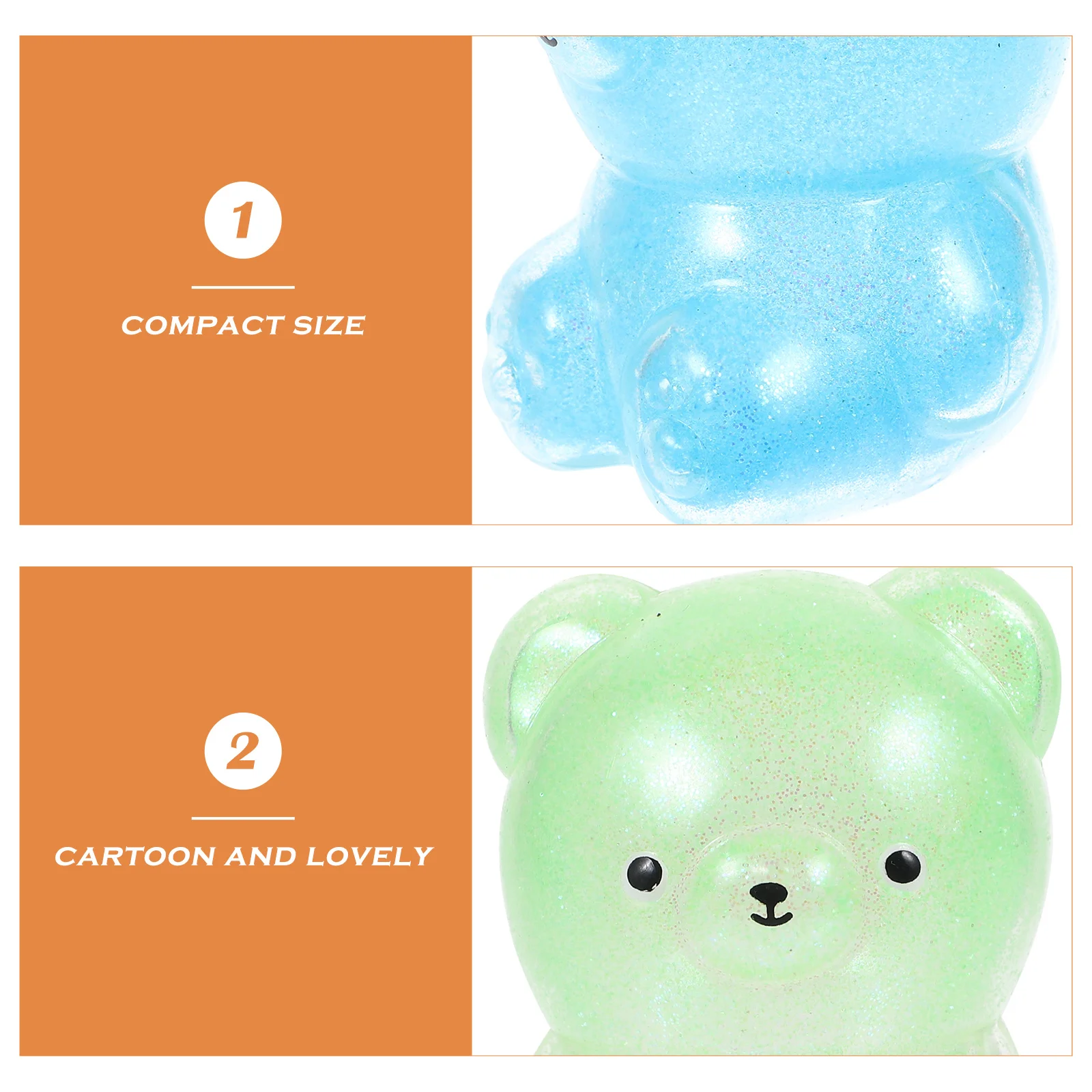 5Pcs Squeeze Bear Elastic Cartoon Pressure Hand Decompression Stress Relief Compact Portable Gift Stress Relief Toy
