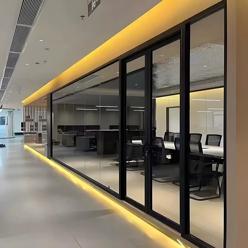 

Single Glazed Double Glazed Glass Partition Wall Office Glass Wall Partitions With Tempered Glass Door