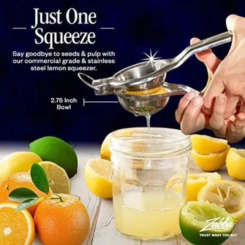 New JuiceLarge Kitchen Tool with Hanging Ring Lemon Squeezer-Large Stainless-Steel Manual Citrus Juicer for Lime Juice&Orange
