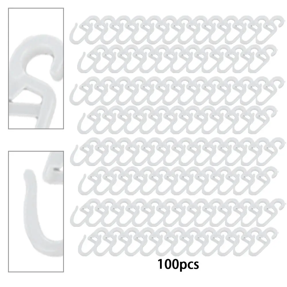 100 Curtain Hooks Curtain Hooks 100pcs Clip-on Hooks Curtain Hook For Curtain Rings Home Pleating Hooks Office