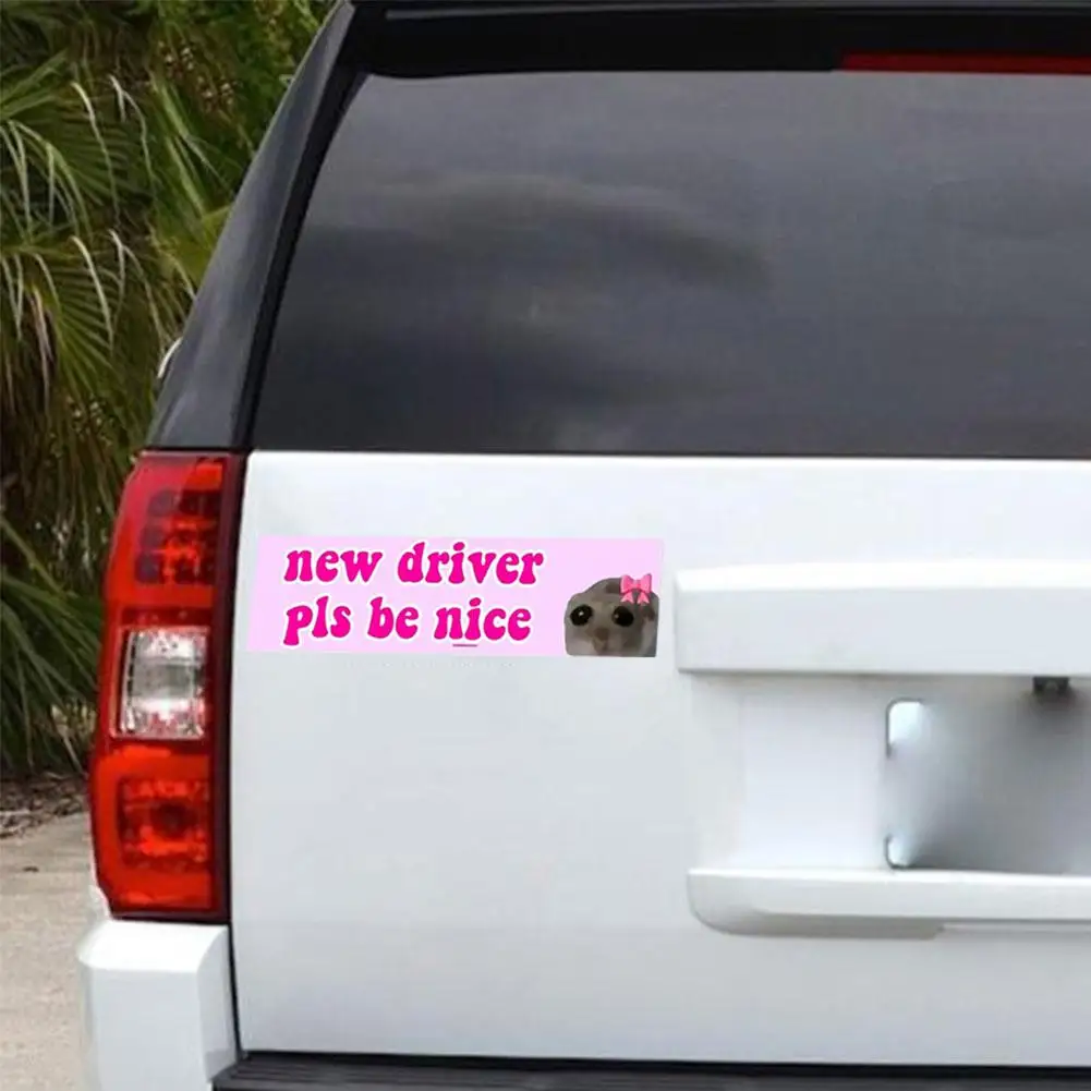 New Driver Pls Be Nice Car Sticker Bumper Sticker And Sticker Waterproof Sticker Learner Magent Self Funny Driver Adhesive M7v6