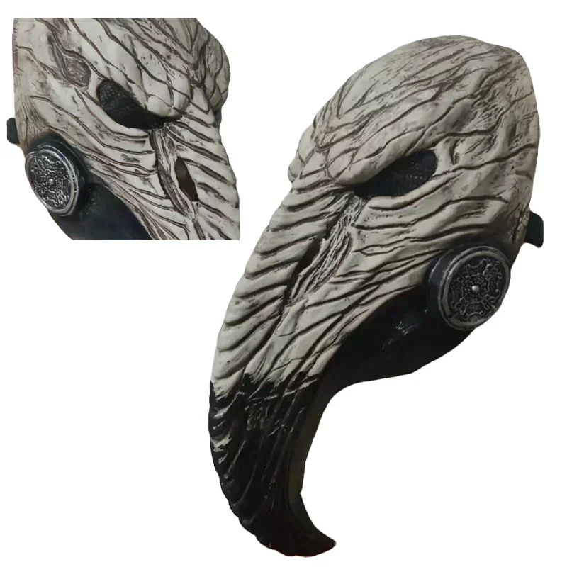 Horror Steampunk Plague Doctor Beak Mask Long Nose Bird Beak Latex Skull Masks Carnival Masquerade Halloween Party Costume Props