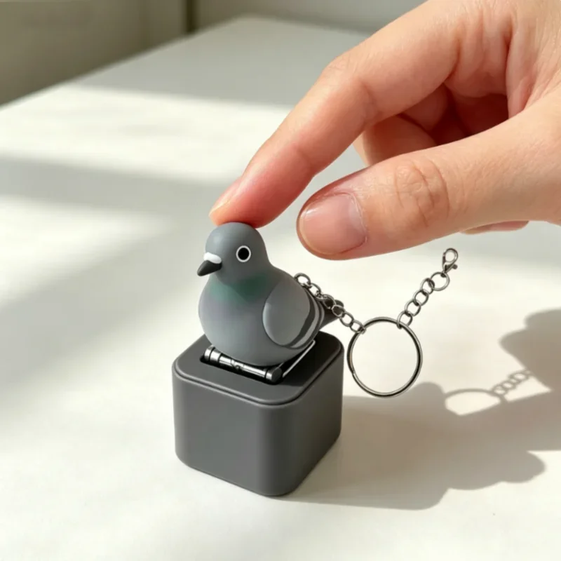 New Mine Bird Monkey Pigeon Voice Keys Luminous Electronic Pendant Keyboard Decompression Sound Little Seagull Creative Keychain