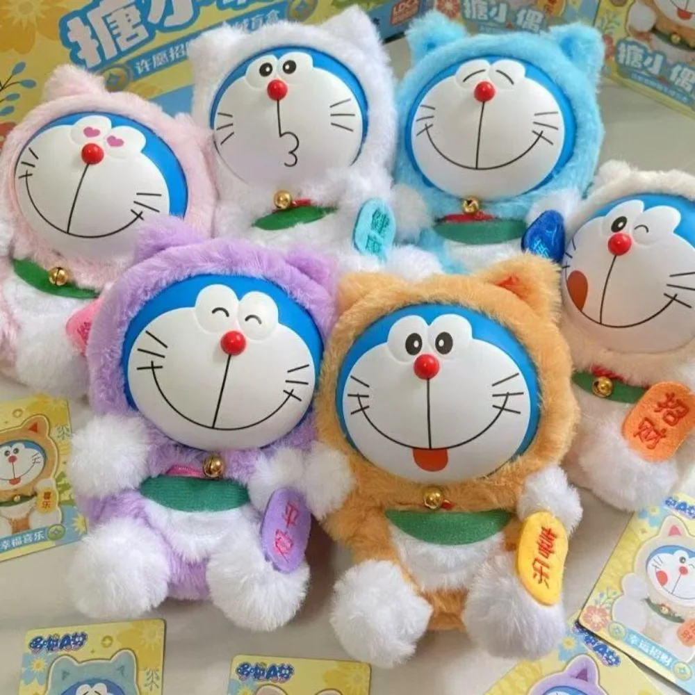 

Оригинальная коллекционная фигурка LDCX Аниме Дораэмон: Слепая коробка с виниловой плюшевой фигуркой-кошкой удачи, подвижная, модная, загадочная, коллекционная, подарок на день рождения