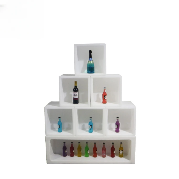 Wine Rack Luminous Cube Wine Cabinet Rgb Colorful Lamp Decoration Bar Counter Combination Display Rack Ice Bucket