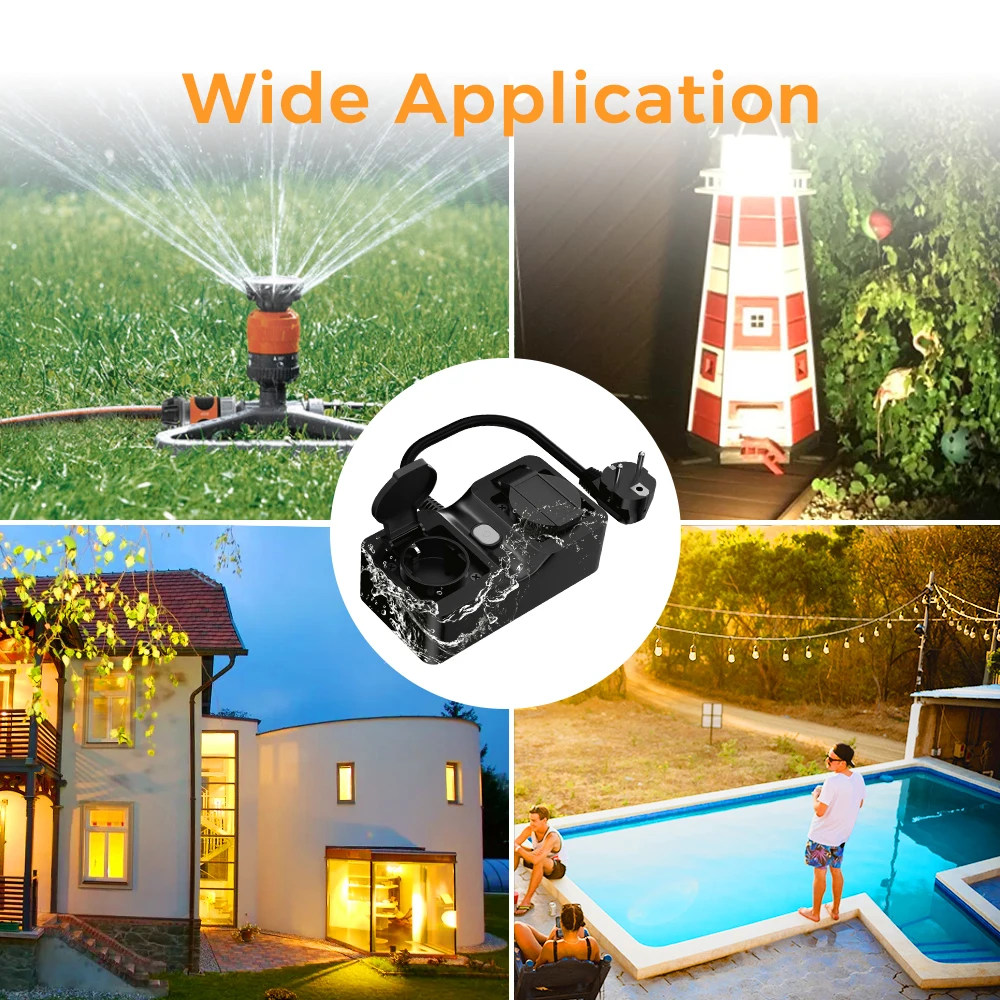Refoss Smart Outdoor EU Plug WIFI Waterproof Socket Wall Electrical Outlets Support Alexa Google Assistant SmartThings
