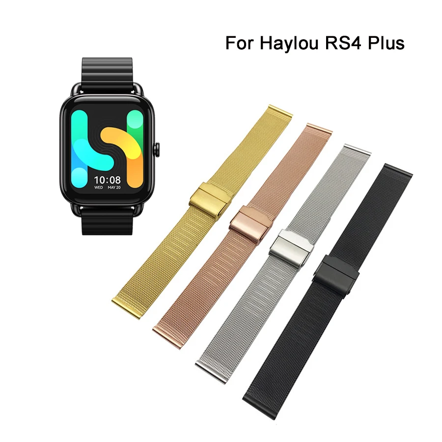 20 มม.22 มม.สําหรับ Haylou RS4 PLUS Band QUICK RELEASE นาฬิกา Milanese สแตนเลสสตีลสายนาฬิกาสําหรับ Haylou LS02 RS4
