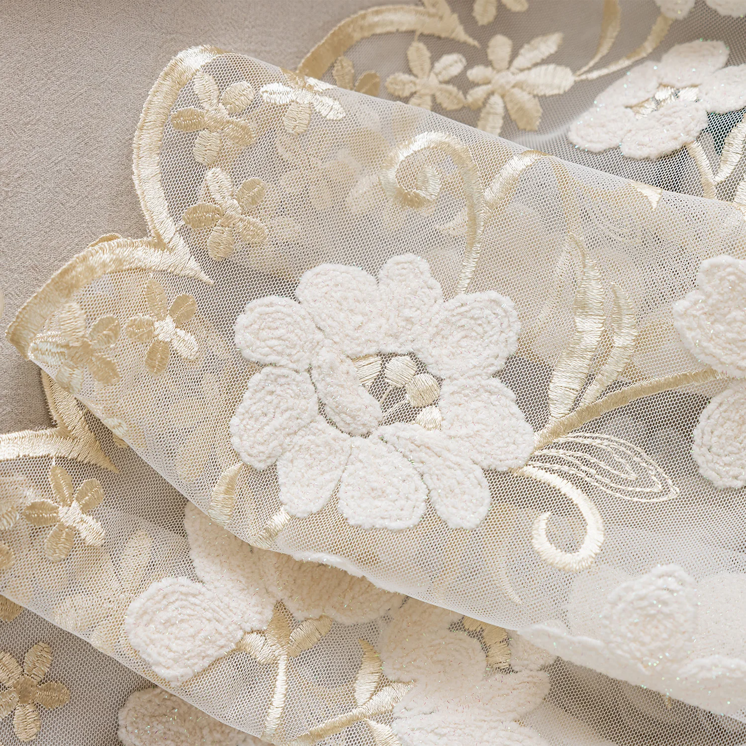 1PC アメリカンスタイルハーフカーテンレース刺繍ウィンドウ - Home Decor Window Blinds のレビューと価格