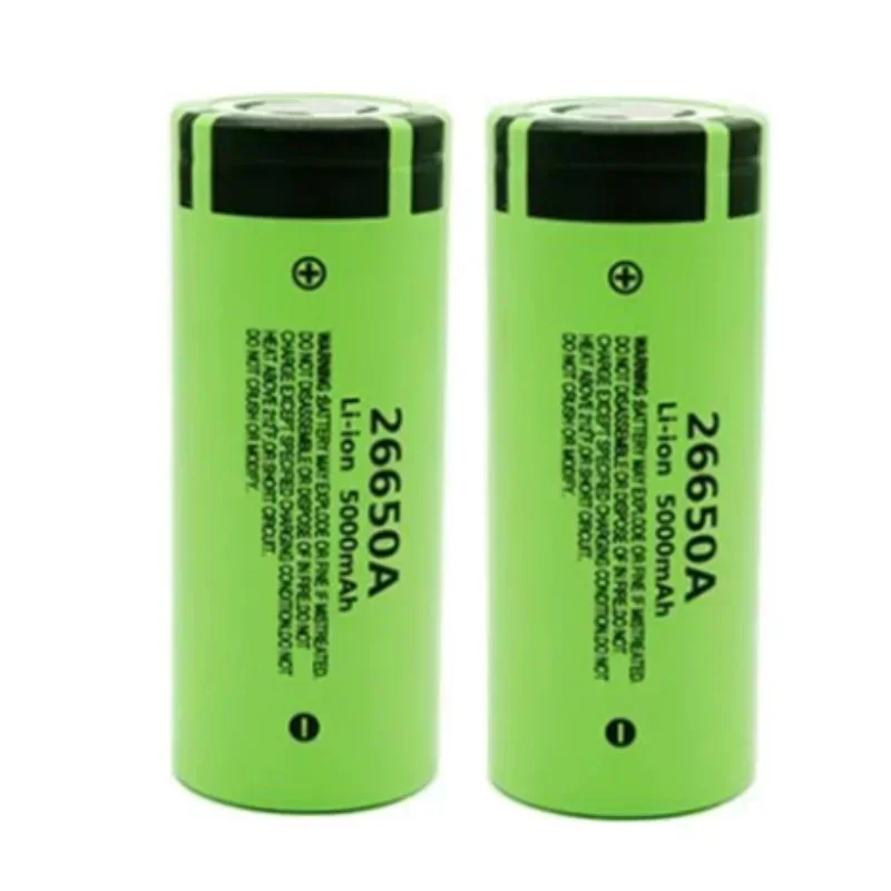 3.7V original high-quality 26650 lithium-ion rechargeable battery, 5000mAh 50A, suitable for LED flashlights and chargers