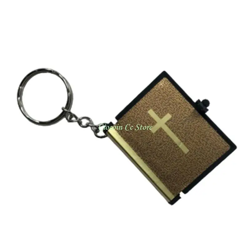 X90F Purse Keychain Pendants 1PC Mini Real Bible KeyChain Book