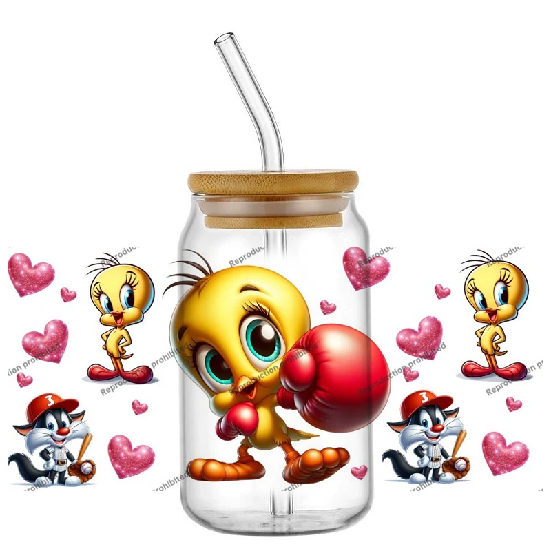 

Hot Sale Cute Cartoon Little Yellow Duck 16OZ UV DTF Cup Transfer Sticker DIY Durable Waterproof Custom Logo
