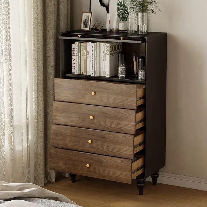 

Solid wood chest, antique chest of drawers, bedroom, bedside living room side cabinet 2025 new furniture storage locker FYHD-160