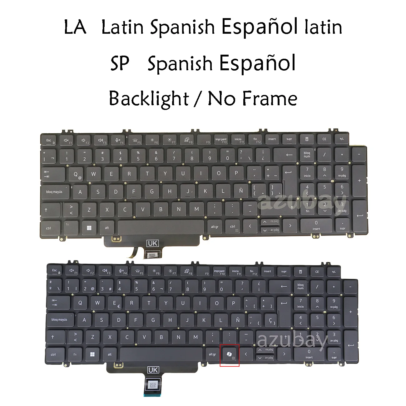 03K1GF NSK-QZCBW Laptop LA SP Latin Spanish Keyboard for Dell Latitude 5520 5521 3540 5530 5531 5540 3550 5550 Backlit
