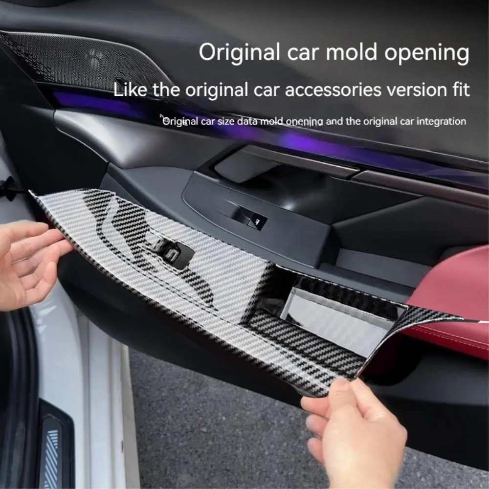 For BMW 5 Series G60 2024-2025 4PCS Carbon Fiber Window Switch Panel Cover Trim Glass Lift Control Accessories