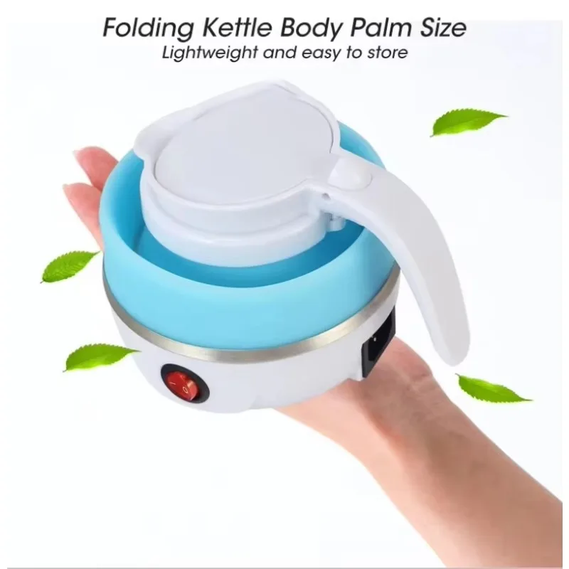 600ML Travel Household Folding Kettle Silicone304 Stainless Steel Portable Kettle 110V/220V Kitchen Appliances Water Kettle