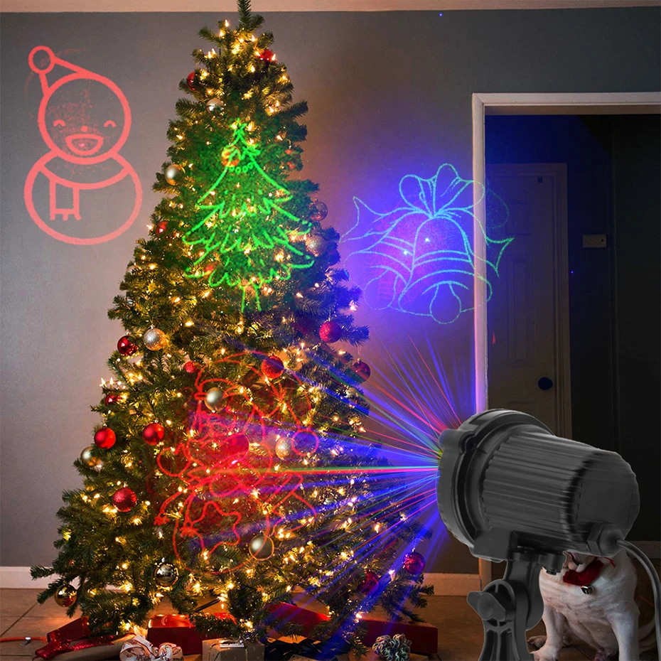 ALIEN RGB Waterproof Outdoor Garden Christmas Laser Projector Holiday Party Tree Xmas Decor Effect Lighting Shower With Remote