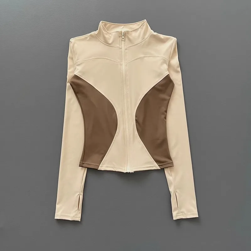 New Yoga Clothing Women's Sports Long Sleeve Top Running Breathable Fitness Outdoor Tight Jacket