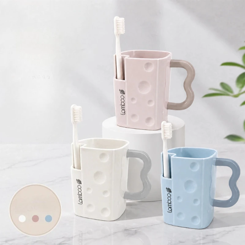 1/3 piezas de portavasos para cepillos de dientes con soporte independiente para cepillos, adecuado para el hogar y estudiantes en residencias.