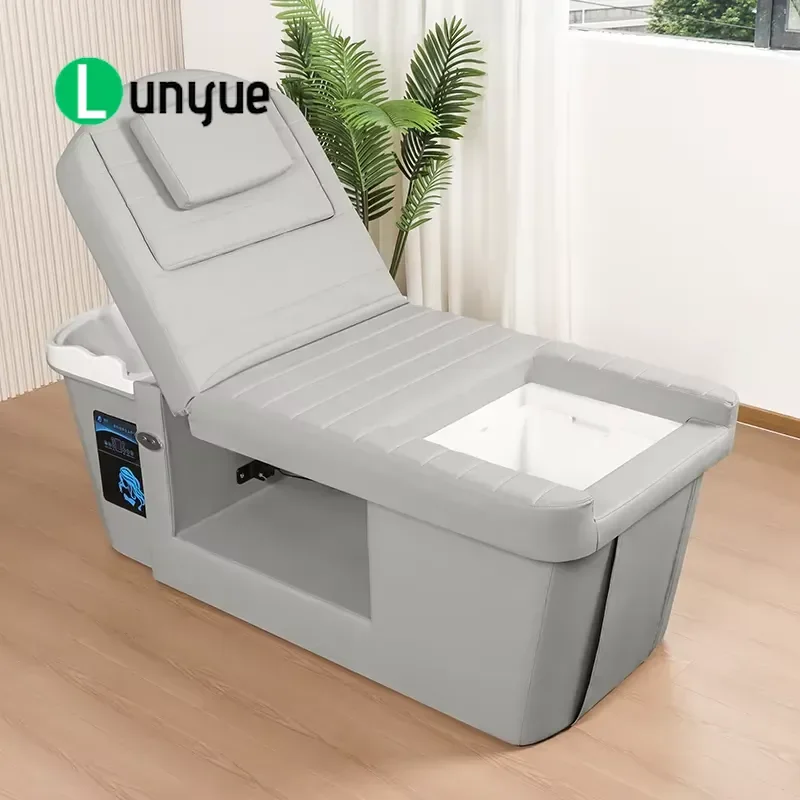 Multifunctional Massage Bed for Head Treatment Shampoo Foot Bath and Spa Therapy Adjustable Beauty Furniture for Hotel