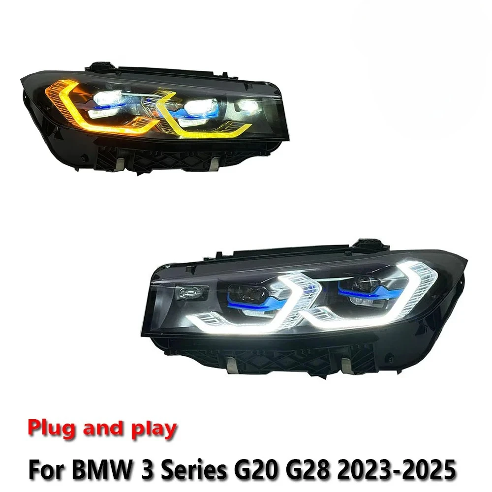 

Car LED Headlight Assemblies For BMW 3 Series G20 G28 2023-2025 Fog DRL Brake Turn Signal Lamp Plug And Play