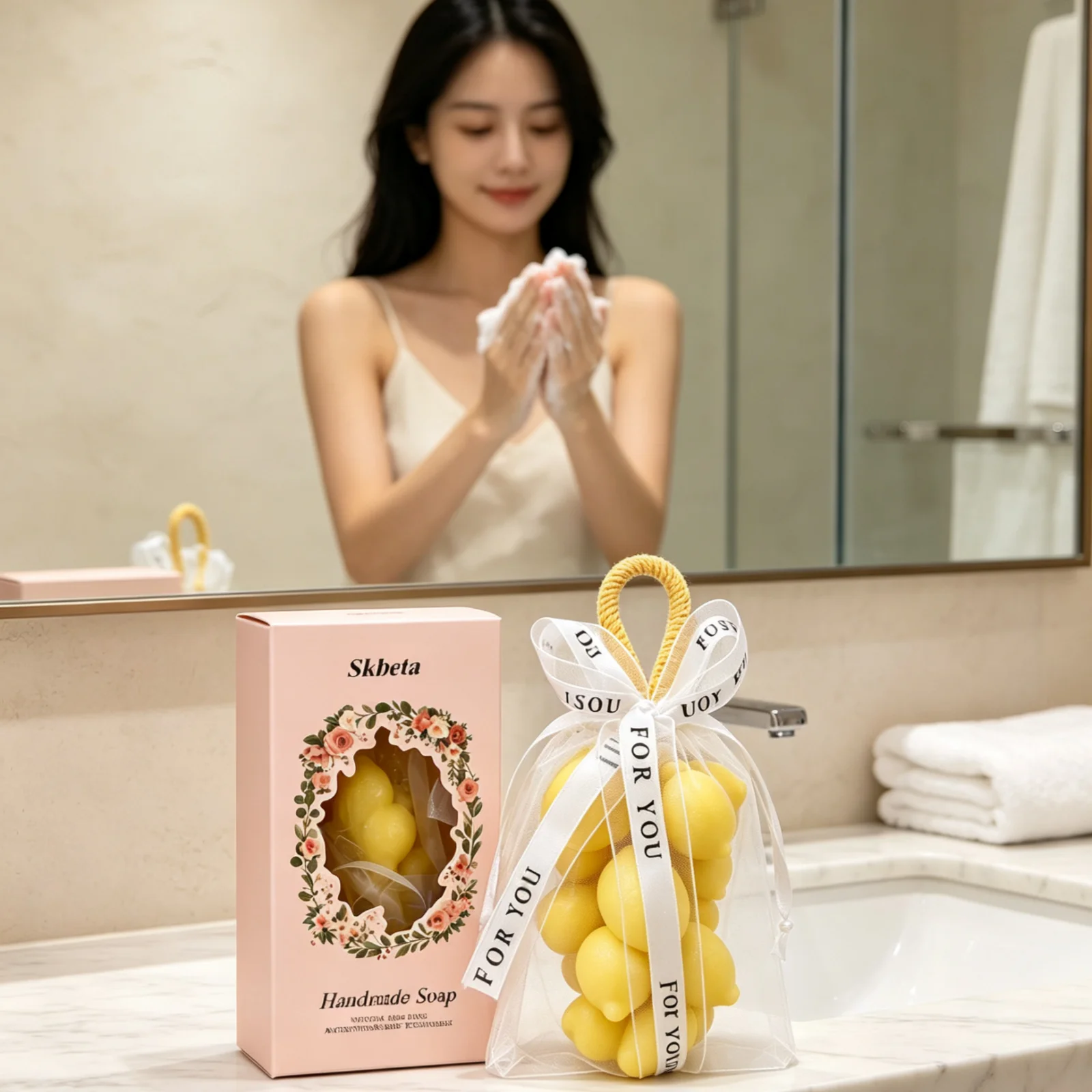 Handmade Lemon Soap Long Lasting Moisturizing Skin Care Deep Nourishing Hand Fresh Fragrance Gentle Cleansing Soap Bar 17 Pieces