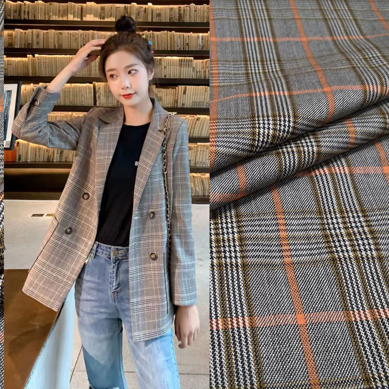 Pure Wool Plaid Autumn and Winter Skirt Suit Fashion Coat Fabrics Diy Sewing Brand Fashion Design Wholesale Cloth by the Meter