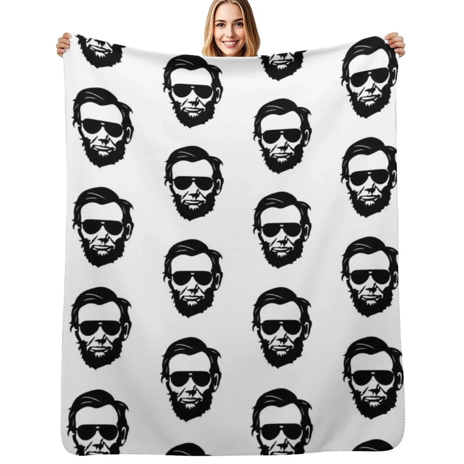 

Funny Abraham Lincoln Sunglasses Honest Abe USA Throw Blanket For Baby Custom Winter beds Blanket