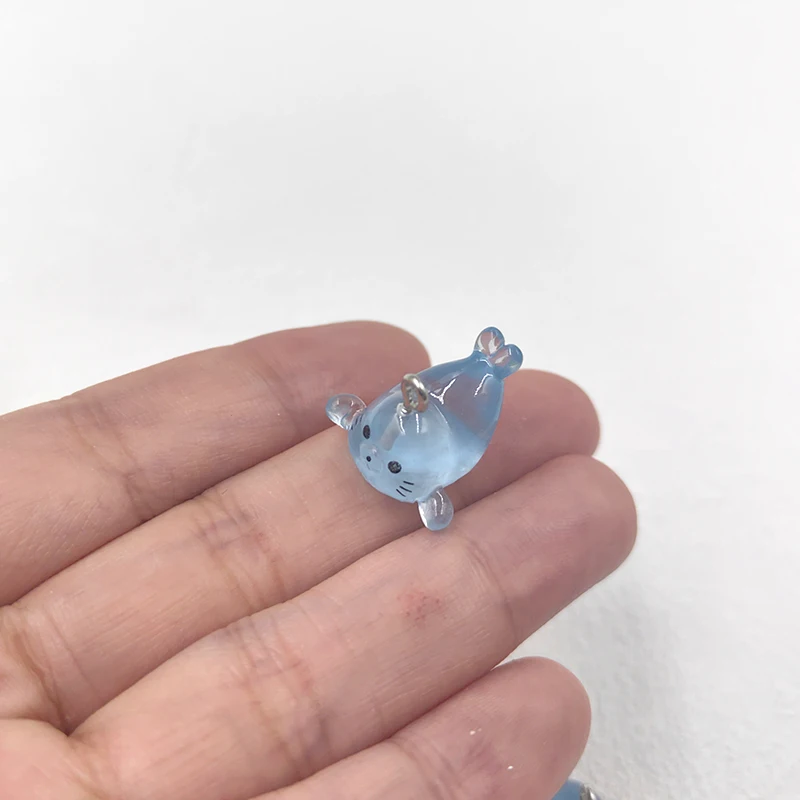 10pcs Kawaii Small Blue Dolphin Charms Cute Resin Animals Beach Pendant Flatback Keychain DIY Jewelry Making Findings C635